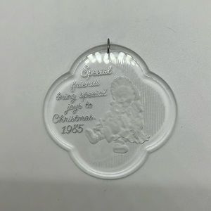 Vintage Hallmark Clear Acrylic 1985 Christmas Ornament